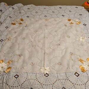 German Table Linen Poinsettia Theme 33 x 33 Inches